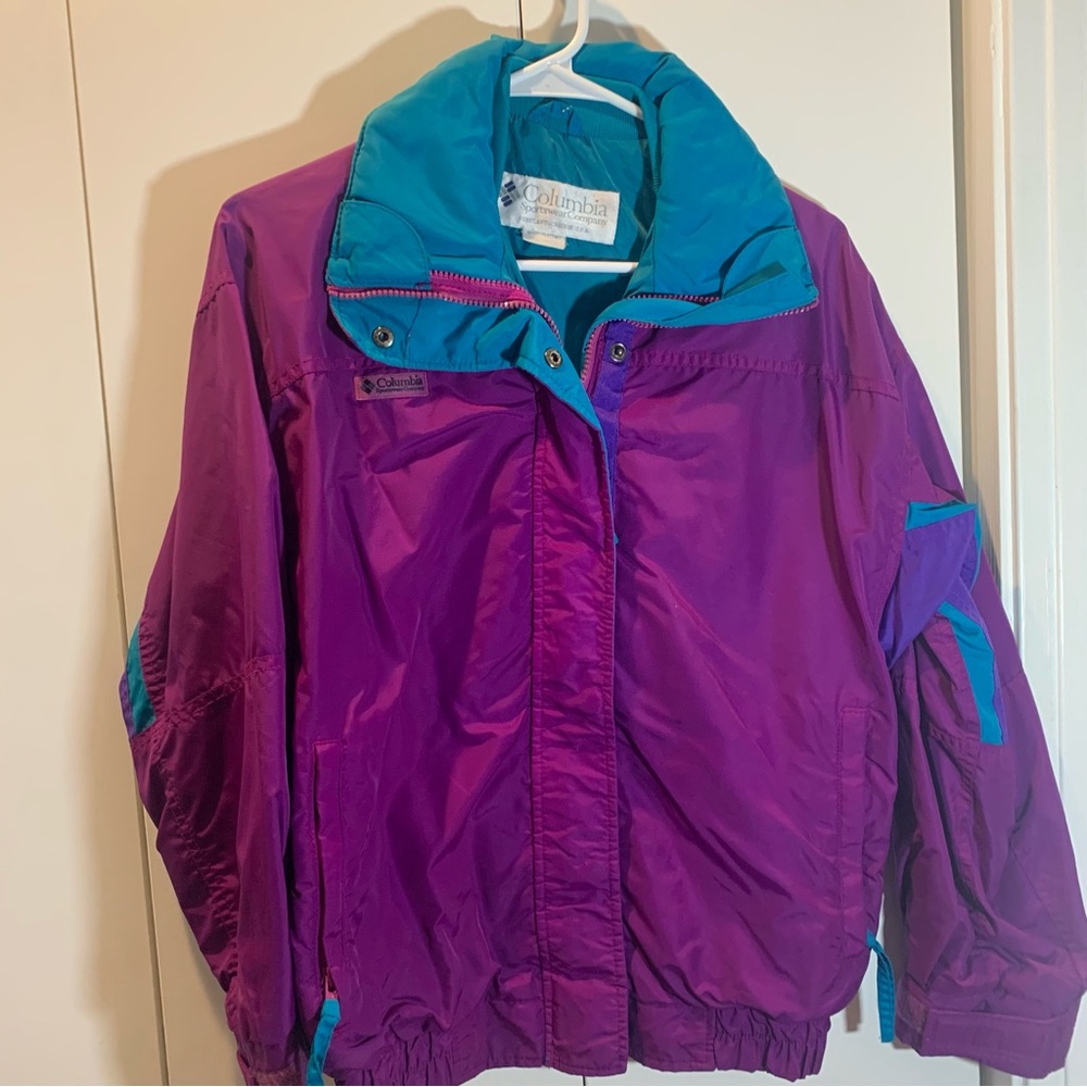 Vintage Columbia sportswear magenta bugaboo nylon ski jacket windbreaker medium